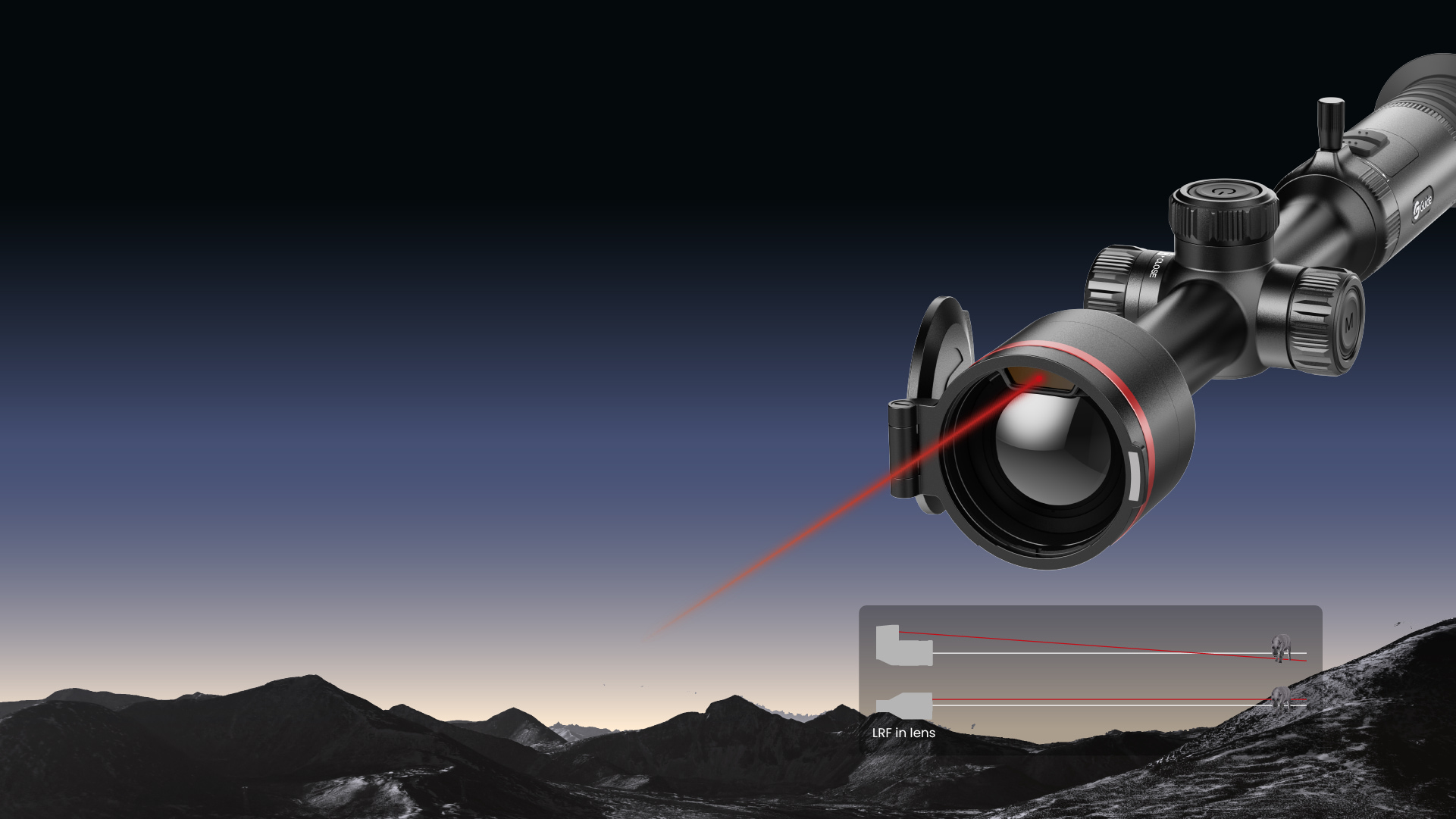 LRF a Lens<br>Tiro di precisione